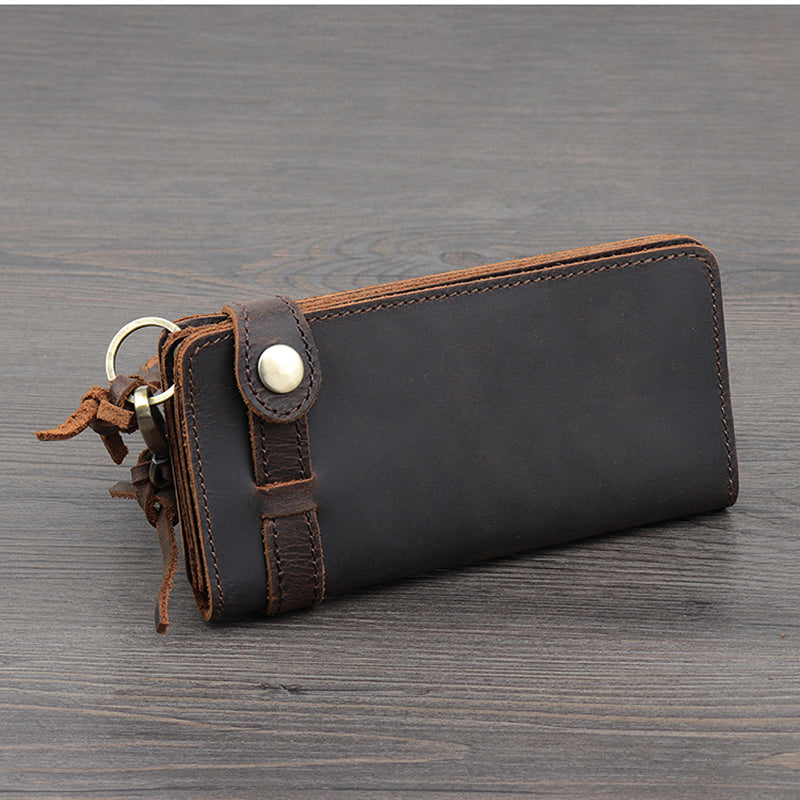 Retro multifunctional cowhide wallet, card holder, phone bag