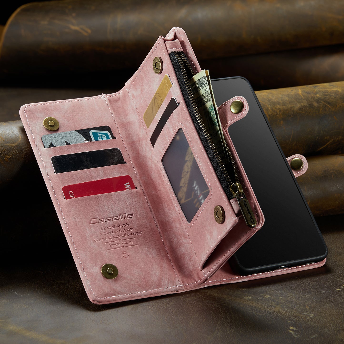 Retro Multifunctional Leather Wallet,Iphone Bag,With Card Pocket