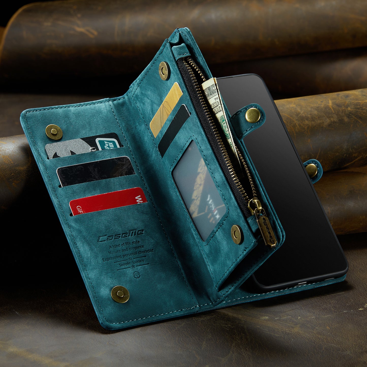 Retro Multifunctional Leather Wallet,Iphone Bag,With Card Pocket