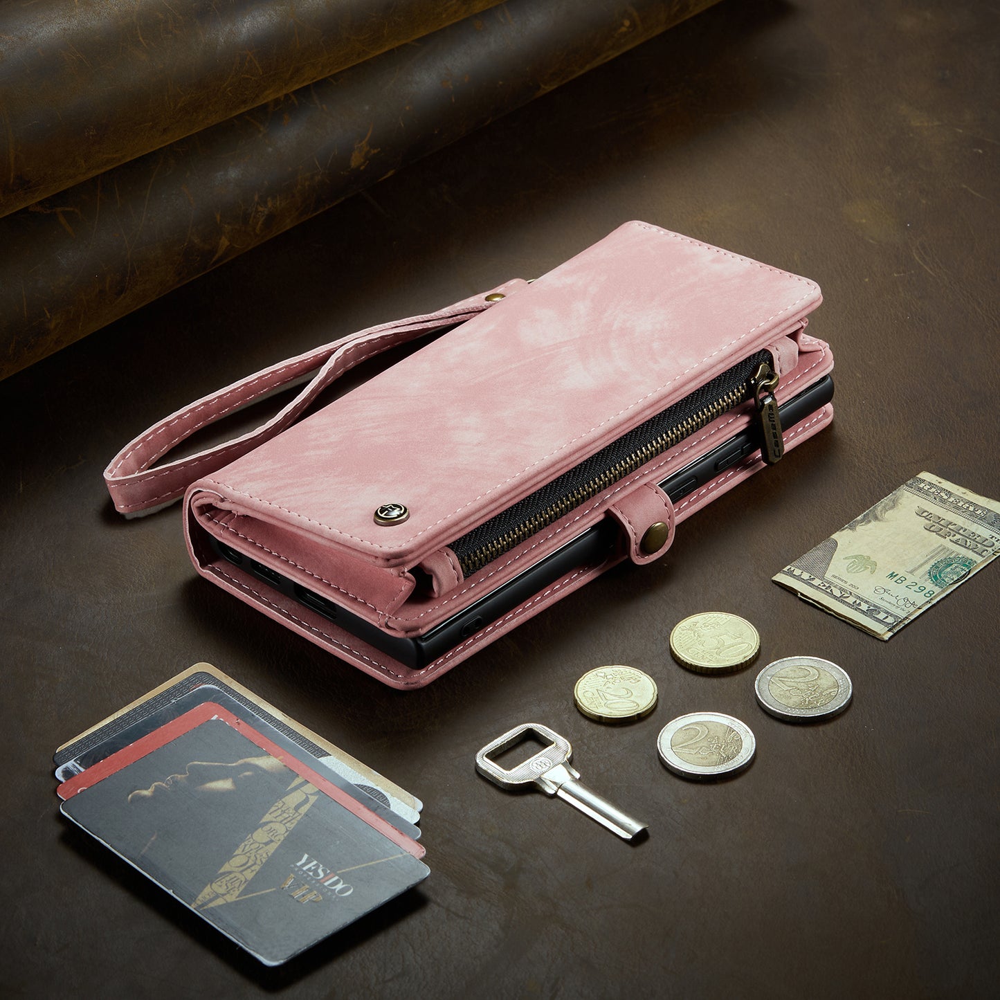 Retro Multifunctional Leather Wallet,Iphone Bag,With Card Pocket