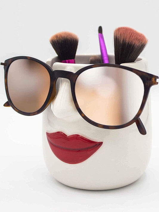 Sexy Girl Ceramic Pen Holder,Glasses Frame,Office Desk Organization