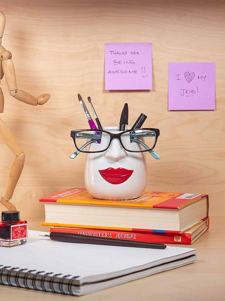 Sexy Girl Ceramic Pen Holder,Glasses Frame,Office Desk Organization