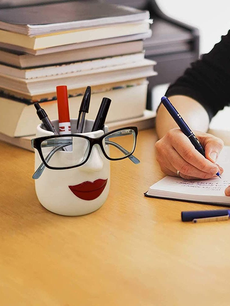 Sexy Girl Ceramic Pen Holder,Glasses Frame,Office Desk Organization