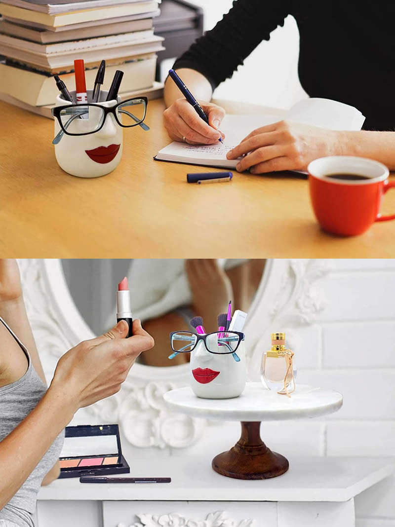 Sexy Girl Ceramic Pen Holder,Glasses Frame,Office Desk Organization