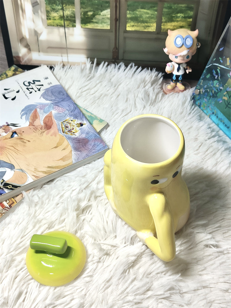 Shy Banana Ceramic Mug - Cute & Playful Coffee Cup for Home or Office