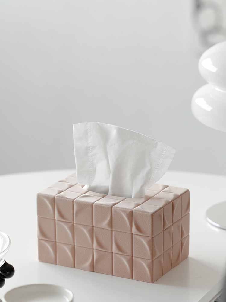 Simple Artistic Cube Ceramic Tissue Box, Rubik'S Cube Design Inspiration