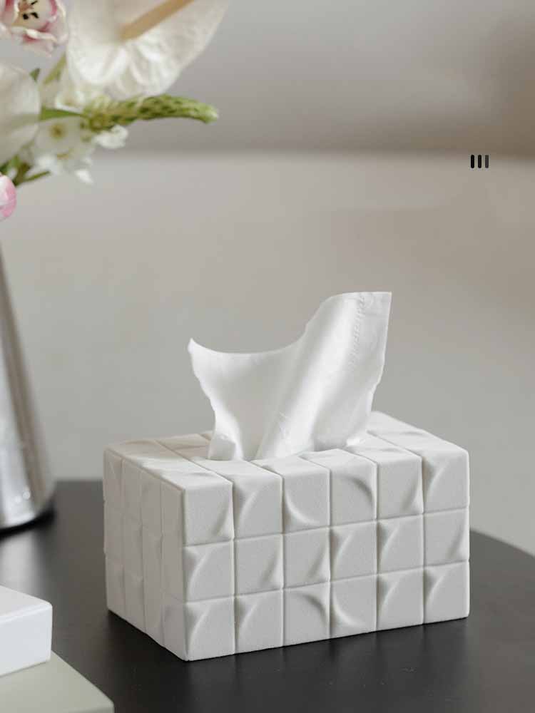 Simple Artistic Cube Ceramic Tissue Box, Rubik'S Cube Design Inspiration