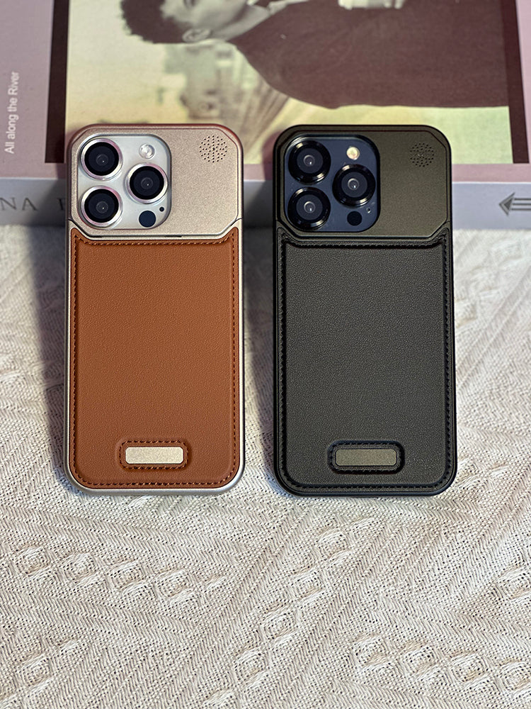 Simple Metal Leather Phone Case,Iphone Case