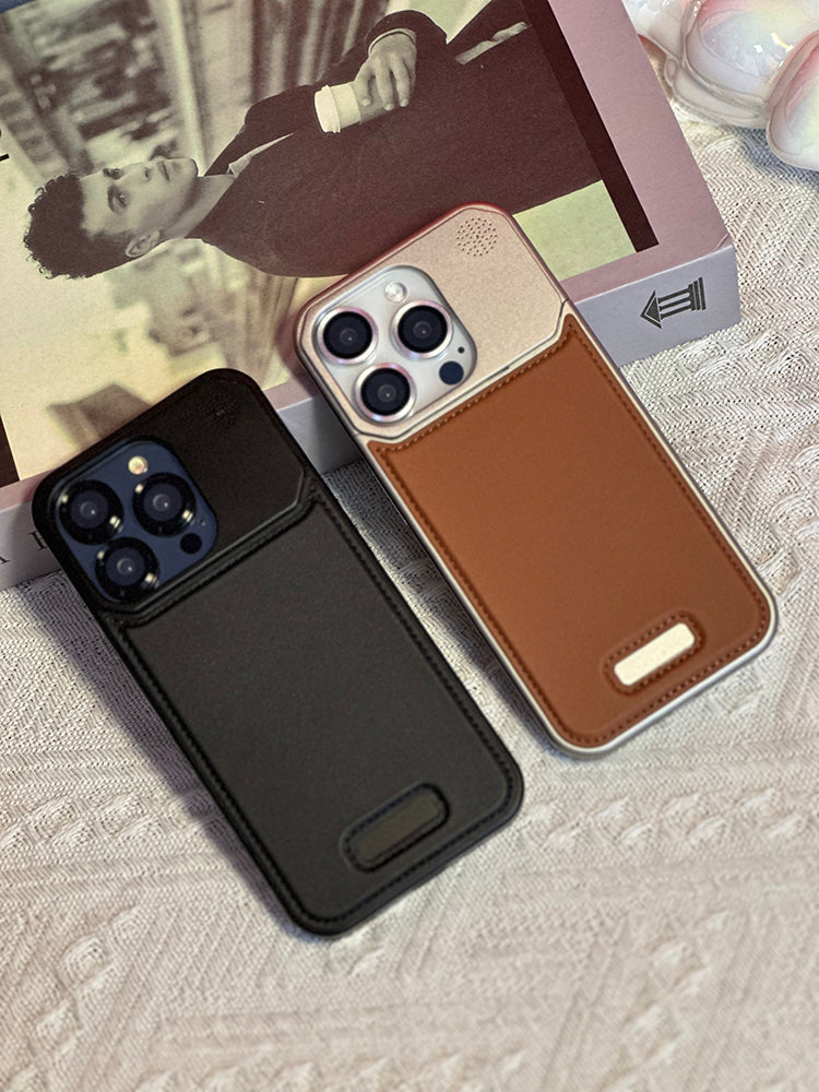 Simple Metal Leather Phone Case,Iphone Case