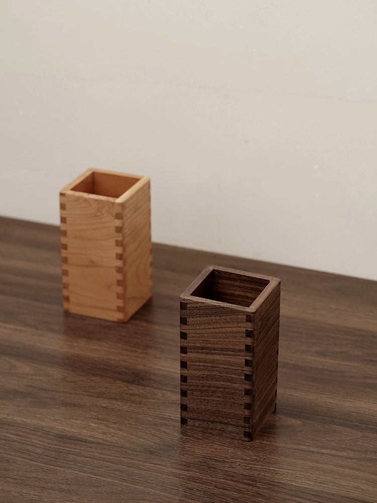 Simple Office Desk Organizer Wooden Pen Holder