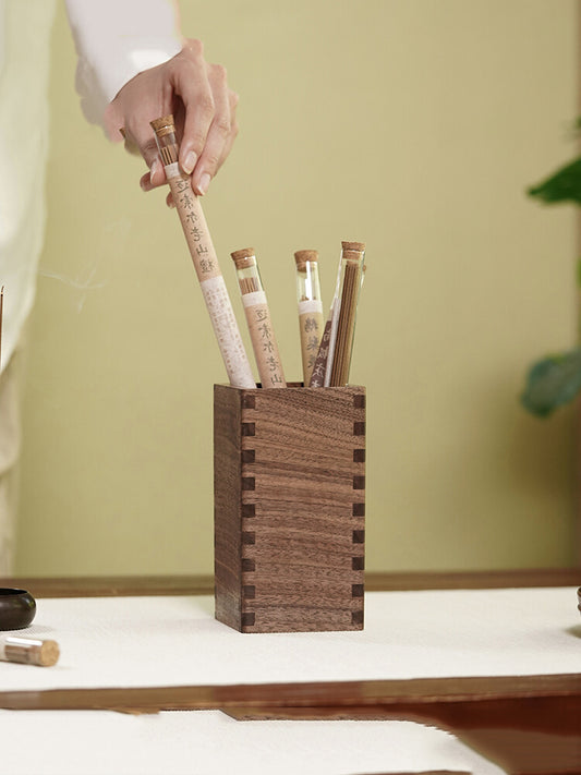 Simple Office Desk Organizer Wooden Pen Holder