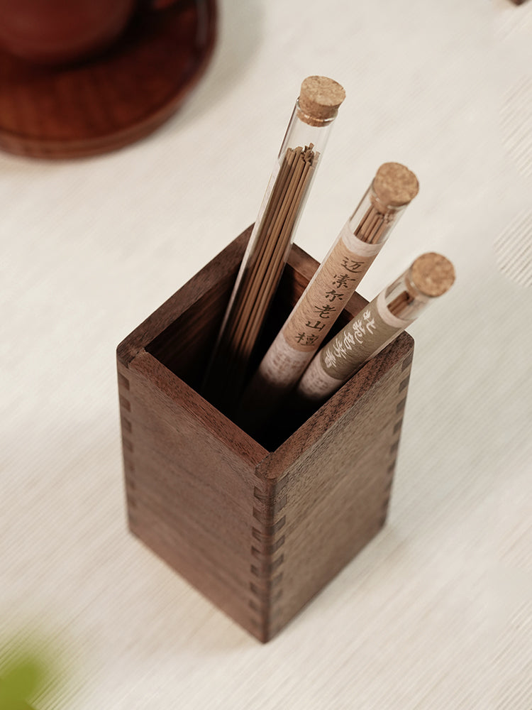 Simple Office Desk Organizer Wooden Pen Holder