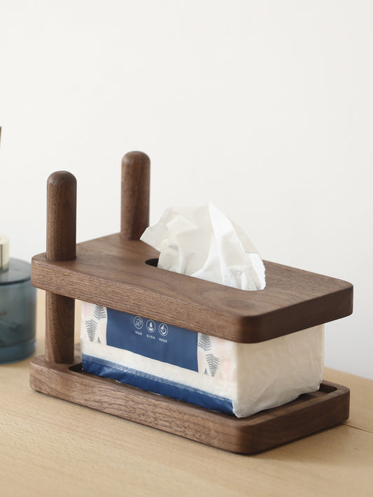 Simple Wooden Facial Tissue Holder, Desktop Art Decoration Storage