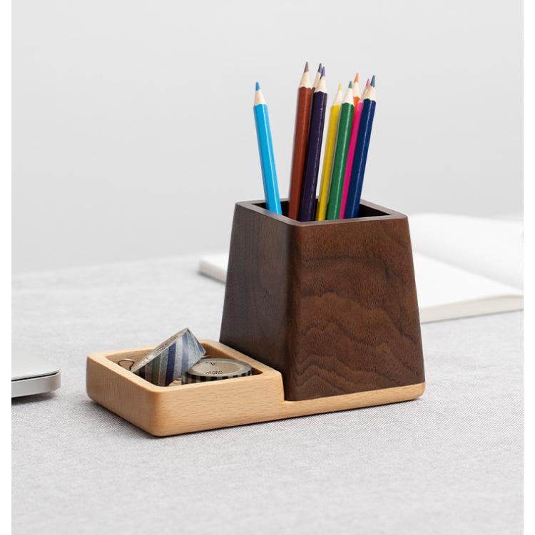 Simple Wooden Pen Holder For Office Organization And Storage