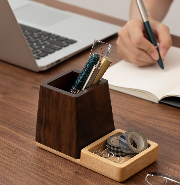 Simple Wooden Pen Holder For Office Organization And Storage