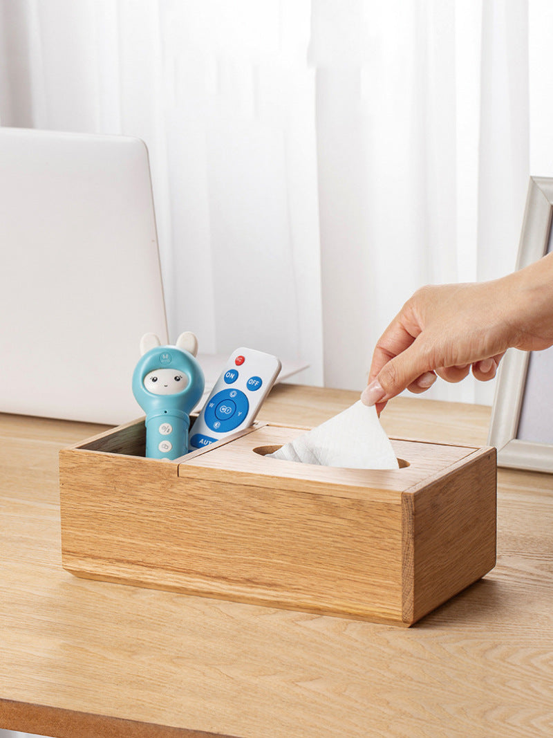 Simple Wooden Tissue Box, Desktop Storage Box