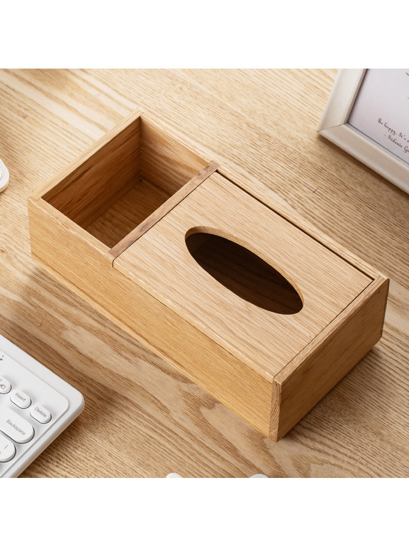 Simple Wooden Tissue Box, Desktop Storage Box