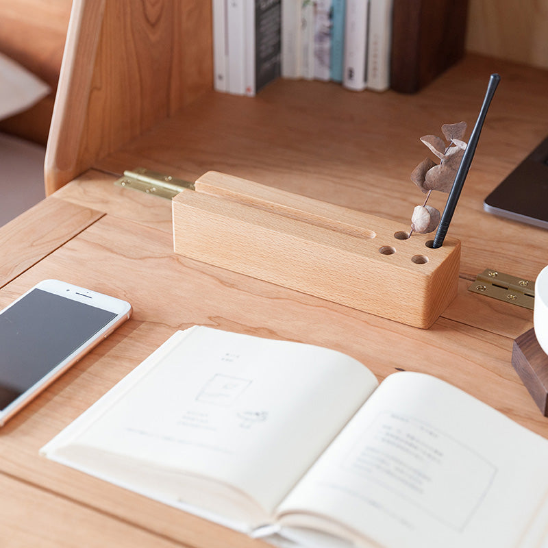 Simplicity Wooden Pen Holder With Mobile Phone Holder