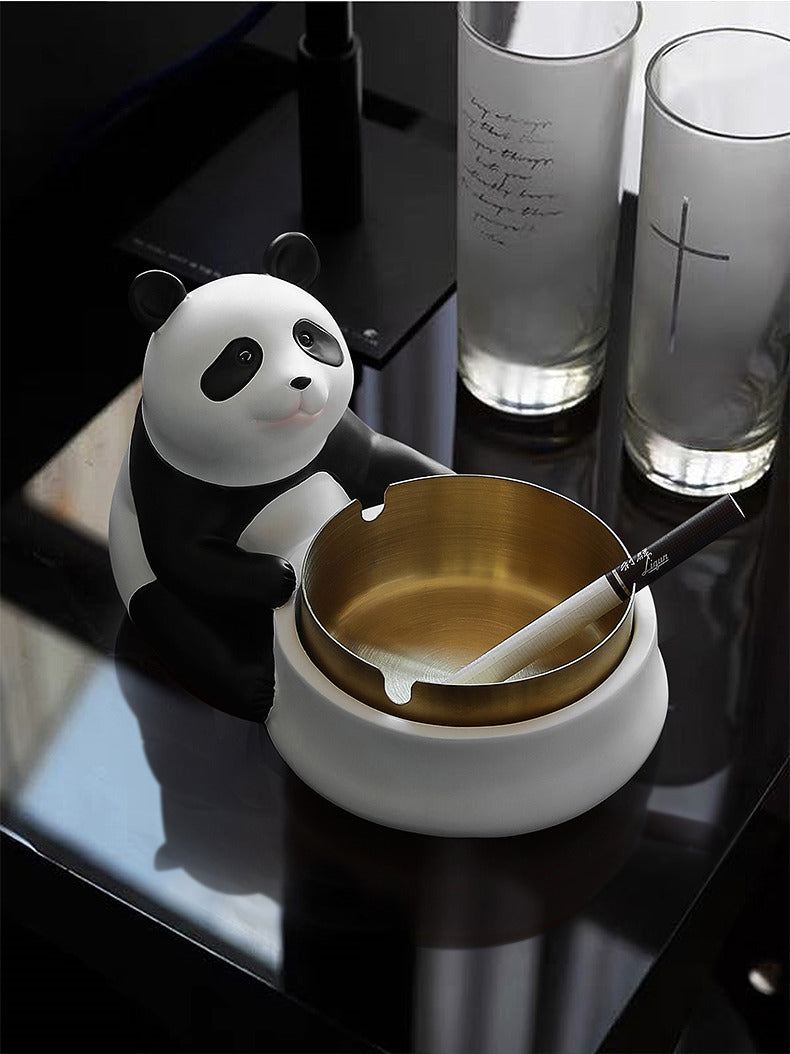 Adorable Panda Ashtray: Fun Gift Desktop Decoration