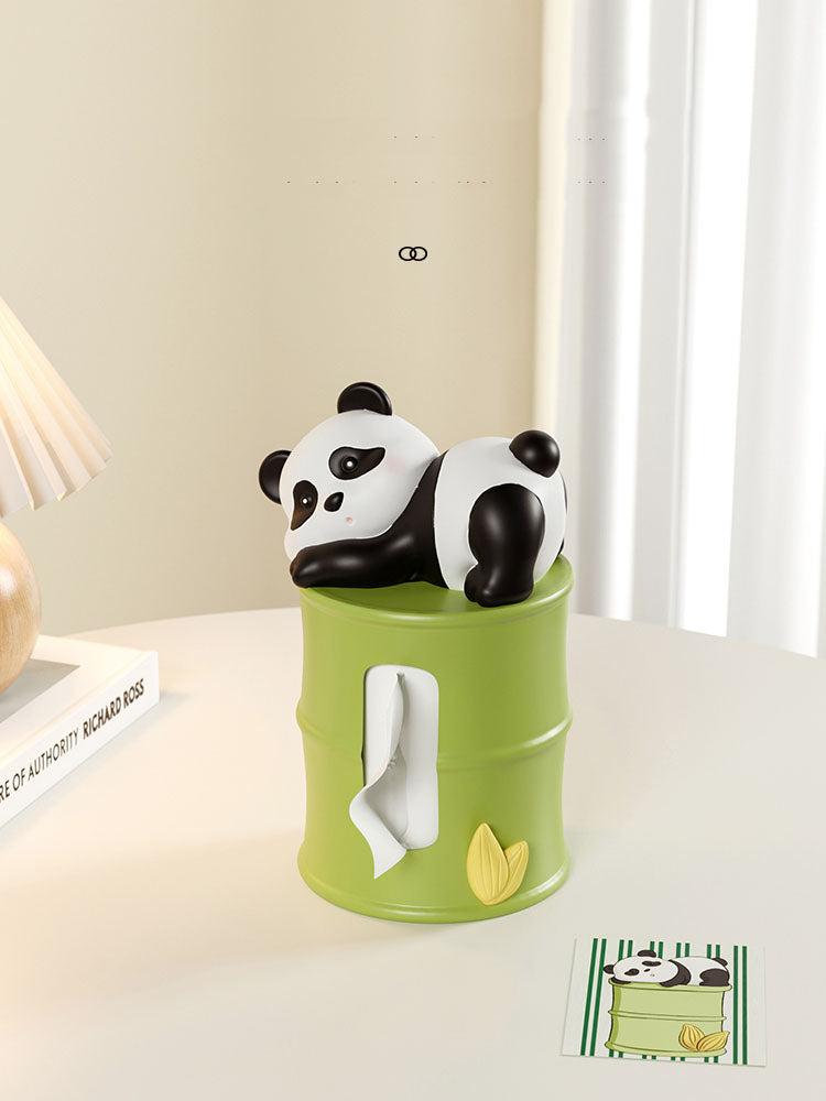 Small Fresh Literary Panda Tissue Box, Creative Home Decoration Gift