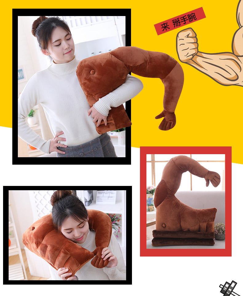 Strong Muscle Man Arm Plush Pillow - Unique Gift