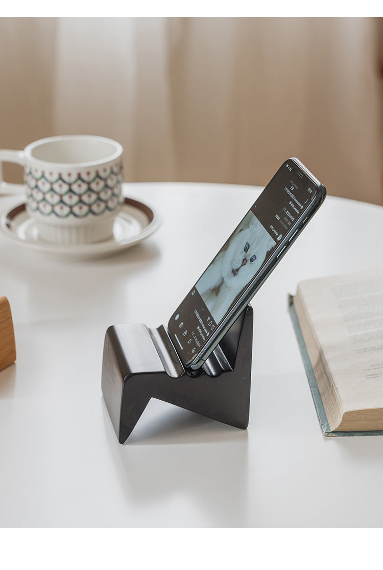 Unique adjustable angle wooden chair phone holder