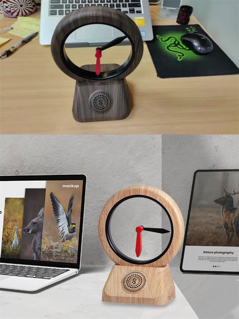 Hollow Clock That Runs Backwards, with  Bluetooth Speaker Function