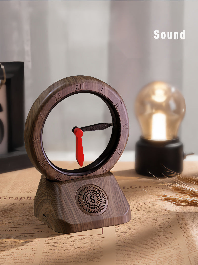 Hollow Clock That Runs Backwards, with  Bluetooth Speaker Function