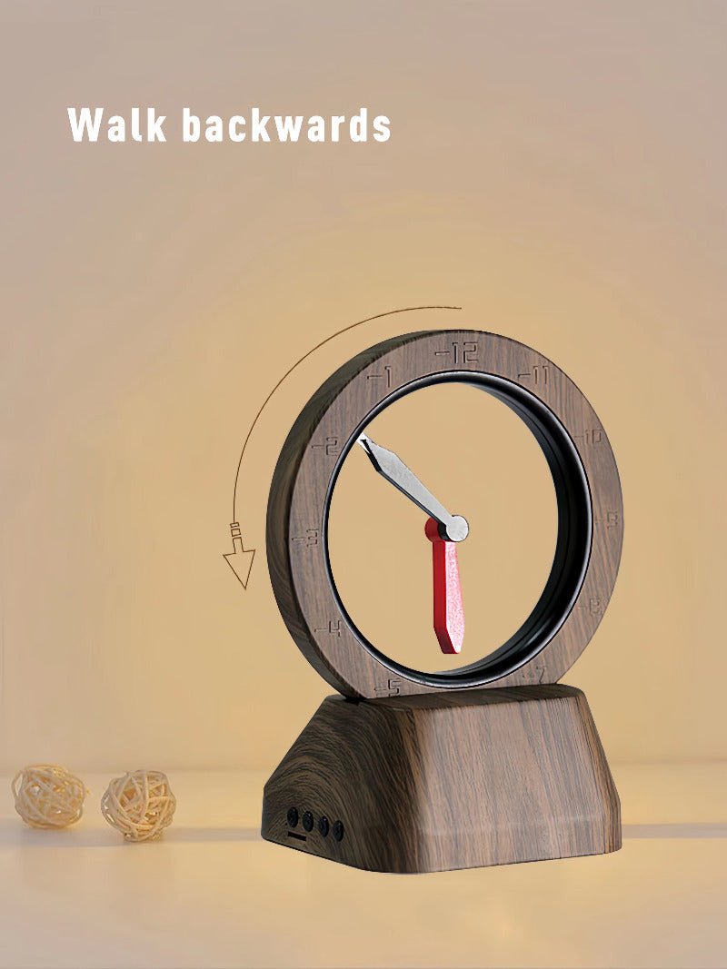 Hollow Clock That Runs Backwards, with  Bluetooth Speaker Function