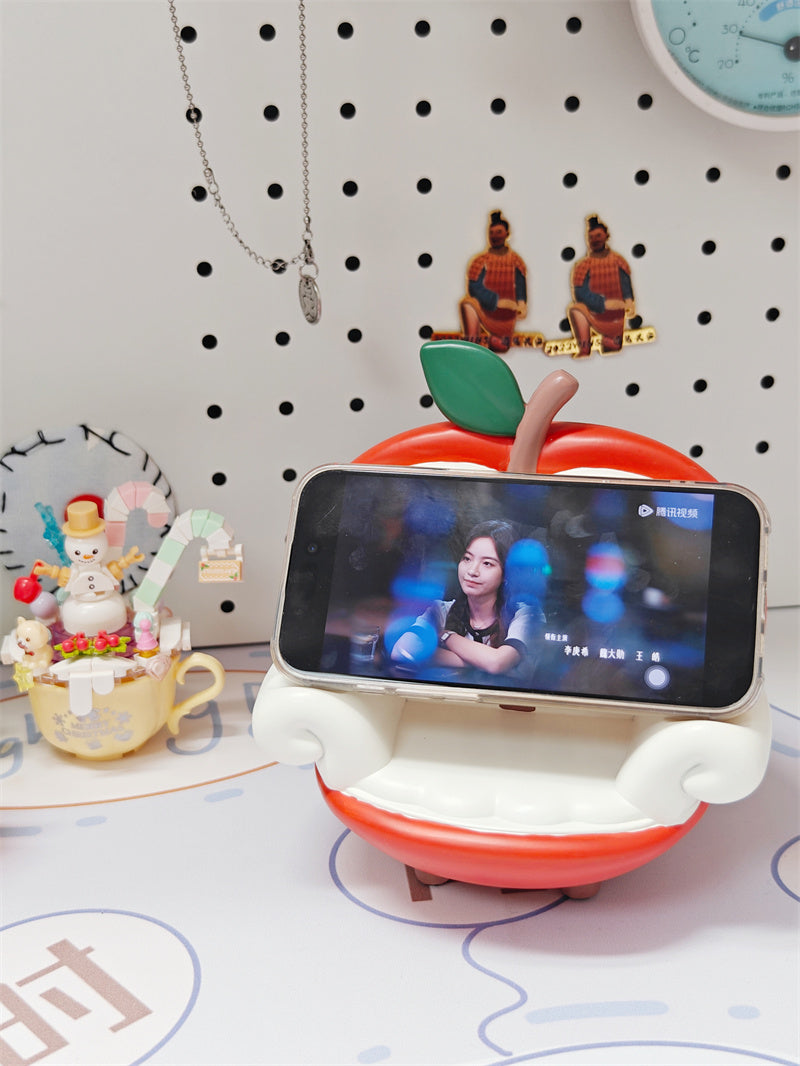 Unique Red Apple Sofa Shape Phone Stand, Desktop Small Ornaments