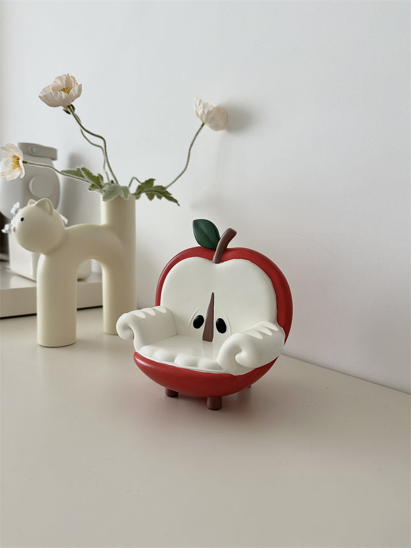 Unique Red Apple Sofa Shape Phone Stand, Desktop Small Ornaments