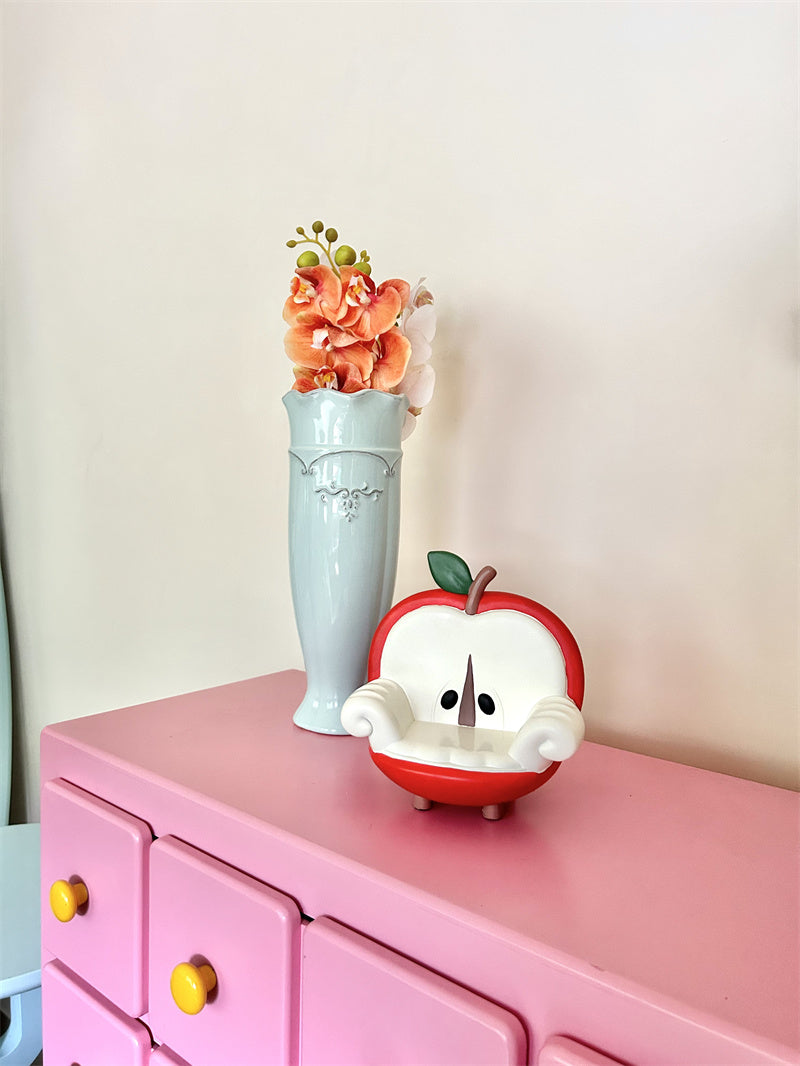 Unique Red Apple Sofa Shape Phone Stand, Desktop Small Ornaments