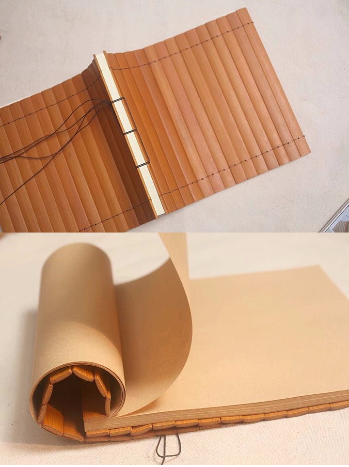 Vintage Bamboo Scroll Notebook - Unique Gift Ideas