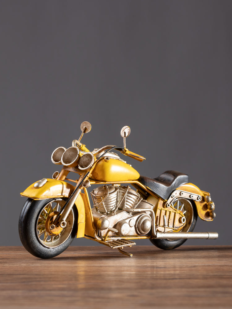 Vintage Iron Harley Motorcycle Model - Nostalgic Retro Decor