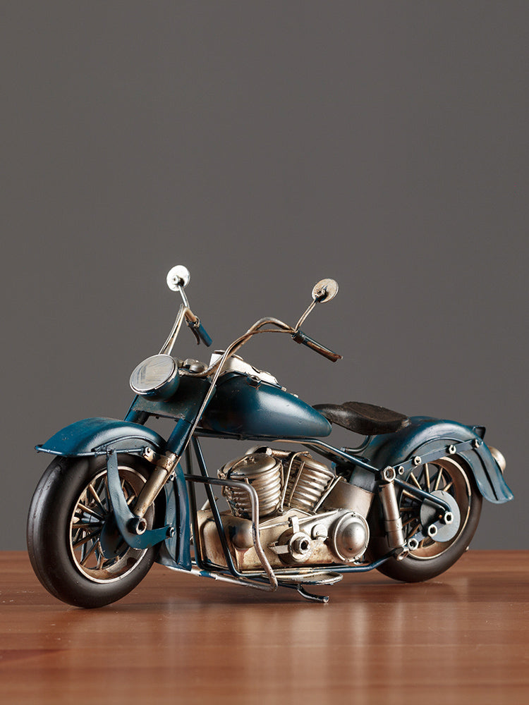 Vintage Iron Harley Motorcycle Model - Nostalgic Retro Decor