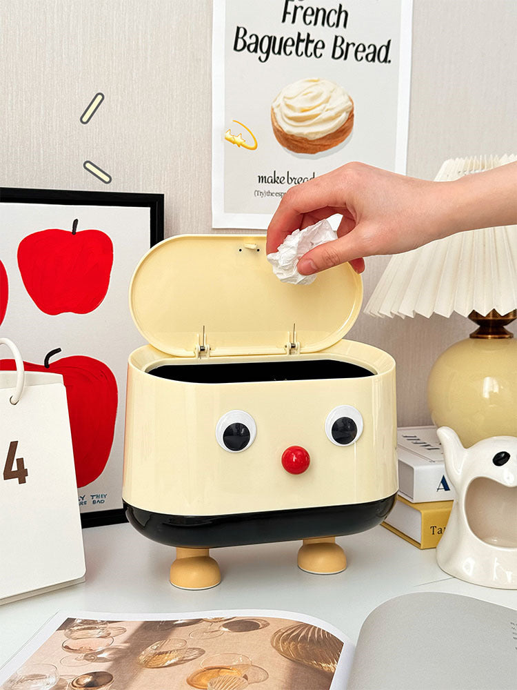 Whimsical Big-Eyed Desktop Trash Bin: Keep Your Space Clean with a Smile