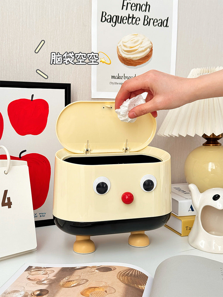 Whimsical Big-Eyed Desktop Trash Bin: Keep Your Space Clean with a Smile