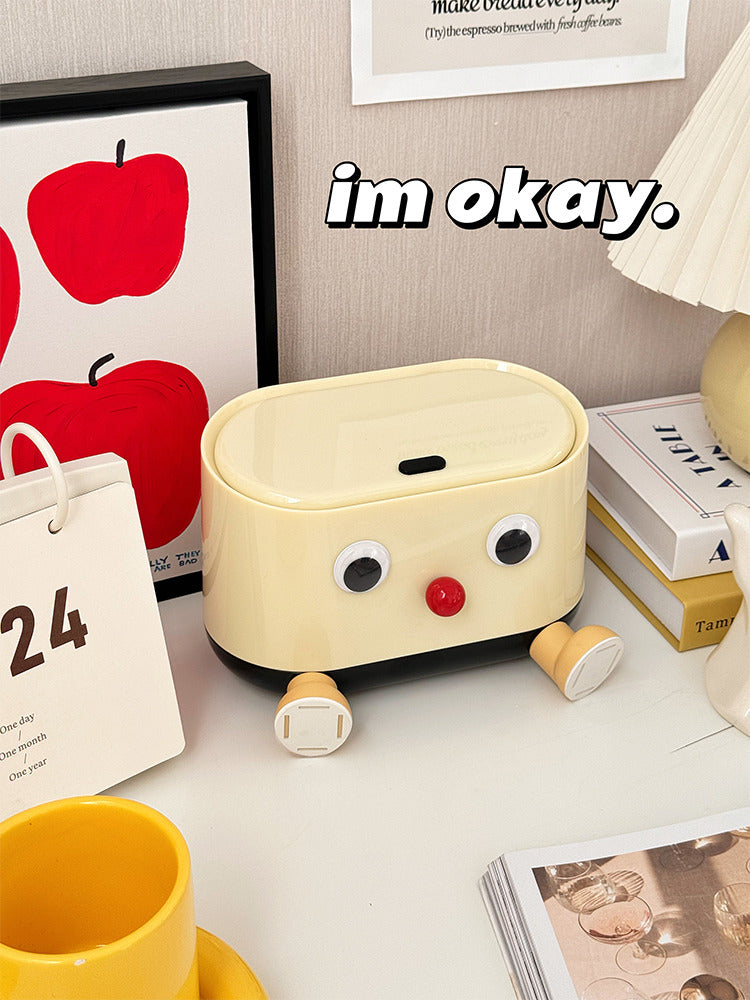 Whimsical Big-Eyed Desktop Trash Bin: Keep Your Space Clean with a Smile