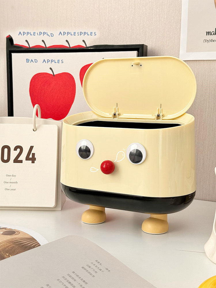 Whimsical Big-Eyed Desktop Trash Bin: Keep Your Space Clean with a Smile