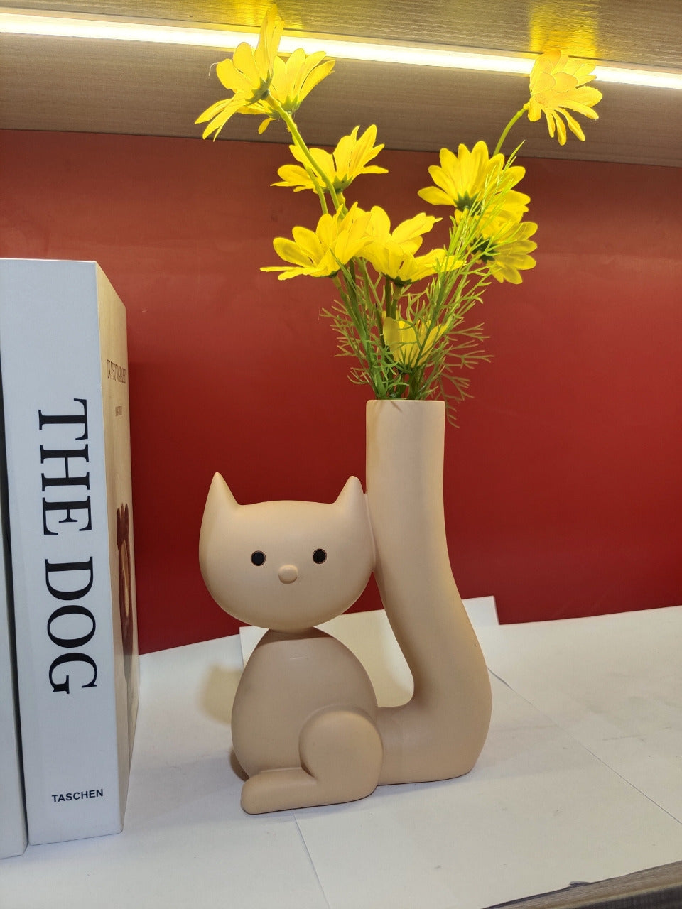 Whimsical Ceramic Cat Tail Vase - Artistic Home Decoration