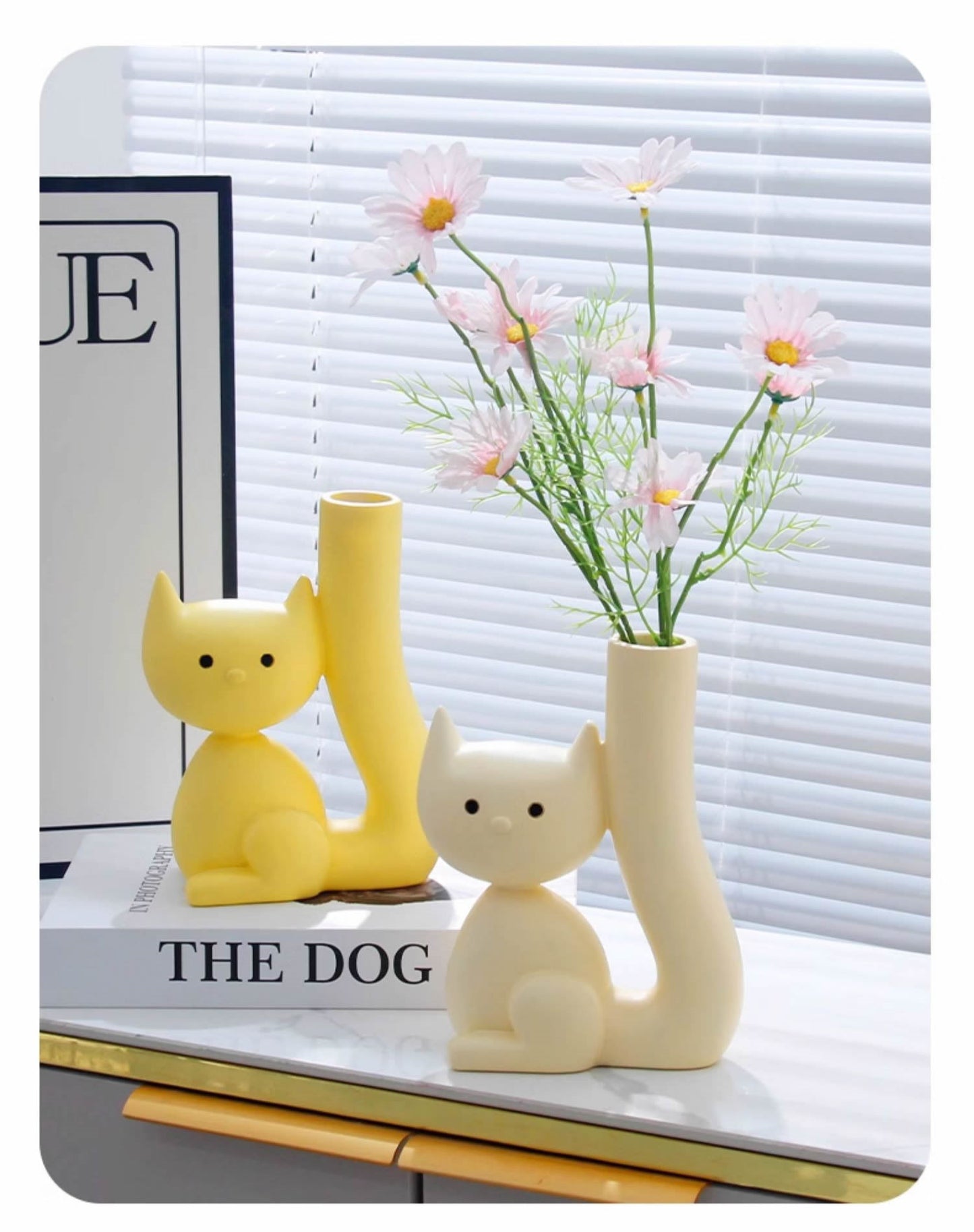 Whimsical Ceramic Cat Tail Vase - Artistic Home Decoration