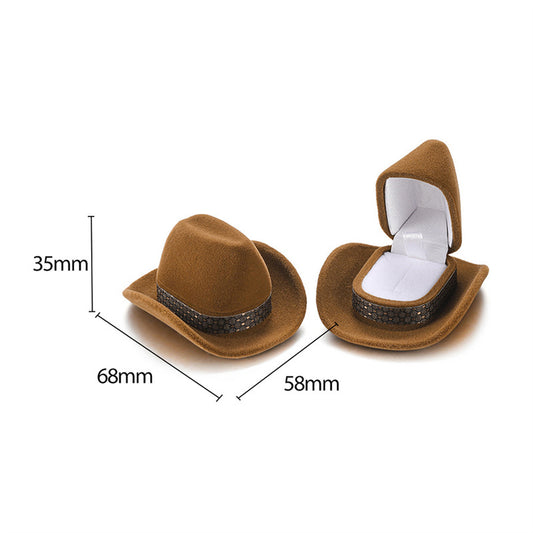 Whimsical Cowboy Hat Ring Holder Box,Jewelry Organizer