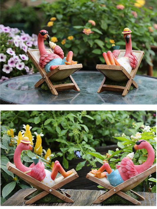 Whimsical Design Of Pink Big Bird, Garden Decoration Ornaments, Fun Gifts