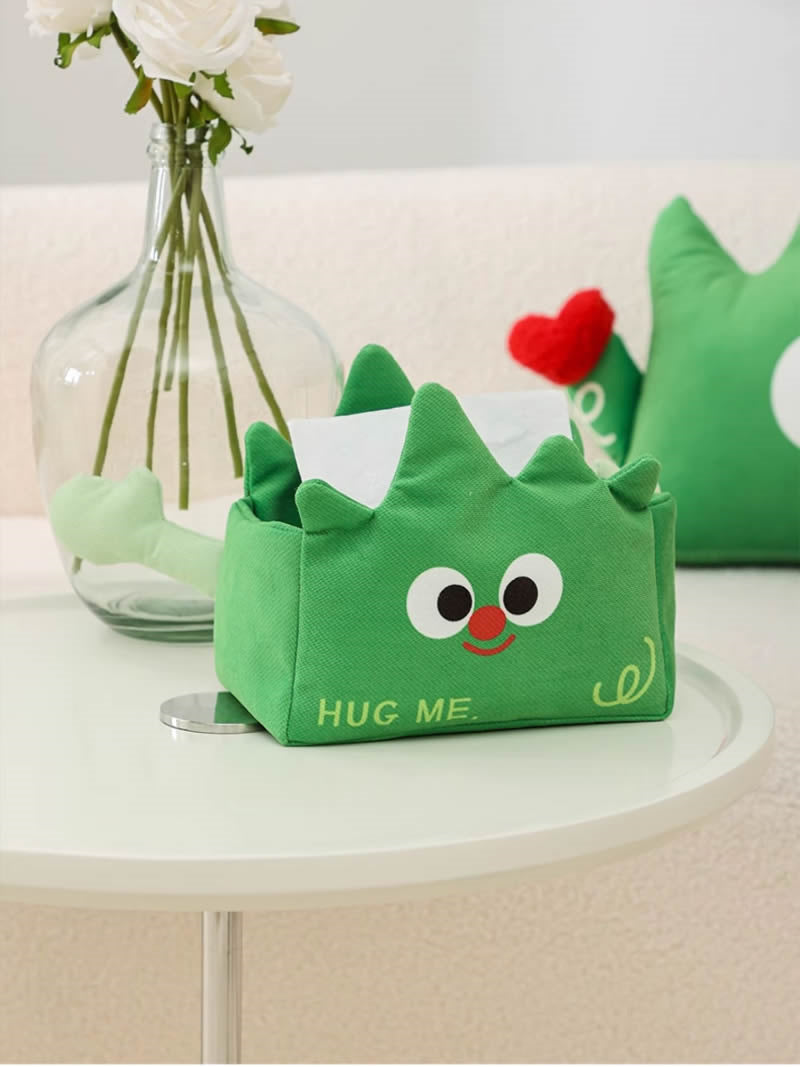 Whimsical Green Elf Cloth Tissue Box: Fun and Functional Decor