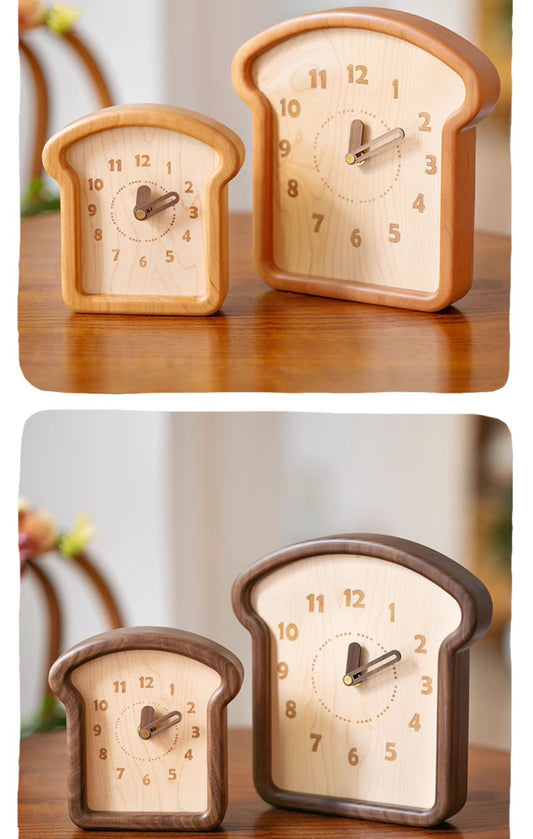 Whimsical Toast Bread Silent Desk Clock: Creative Home Accent