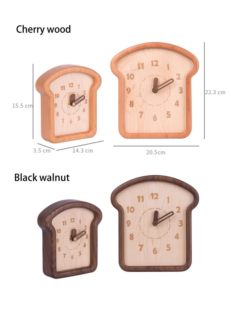 Whimsical Toast Bread Silent Desk Clock: Creative Home Accent