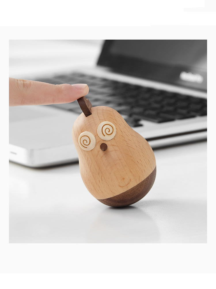 Whimsical Wooden Chicken Tumbler, Desktop Small Ornament Gift