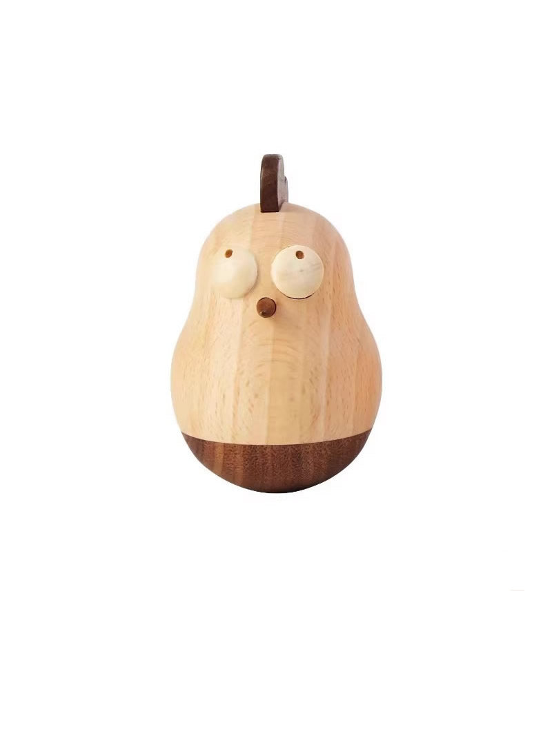 Whimsical Wooden Chicken Tumbler, Desktop Small Ornament Gift