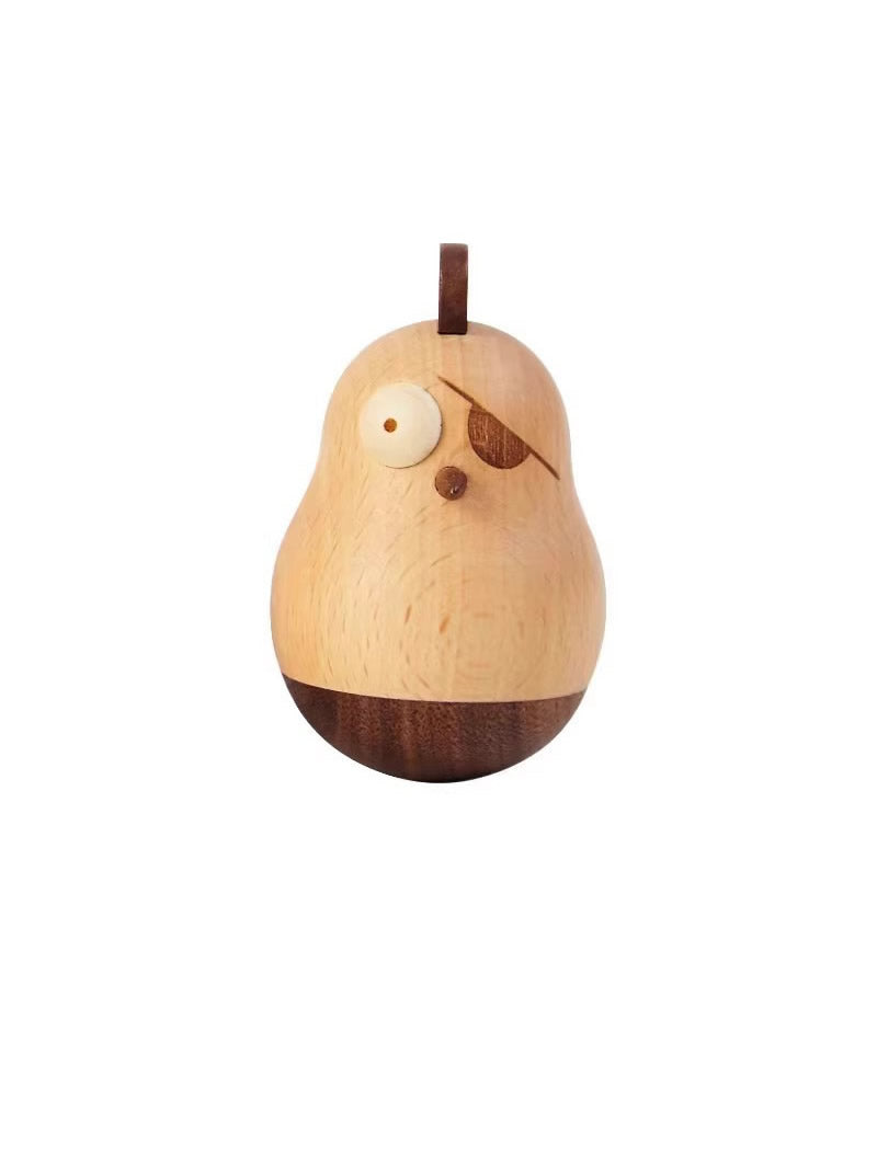 Whimsical Wooden Chicken Tumbler, Desktop Small Ornament Gift