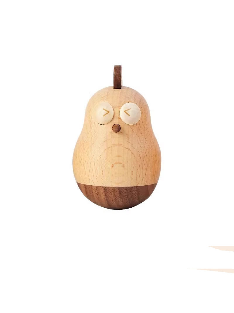 Whimsical Wooden Chicken Tumbler, Desktop Small Ornament Gift